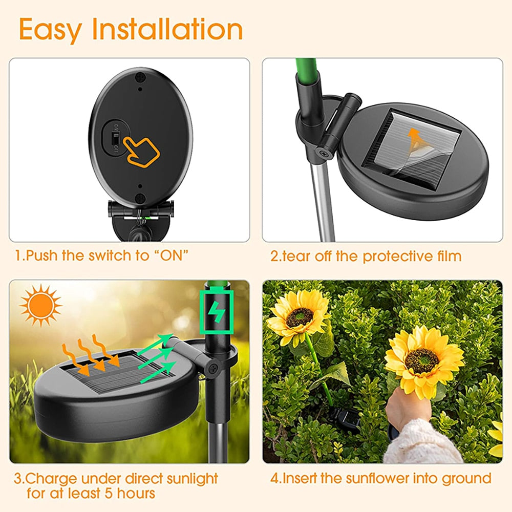 Lighteme Solar Sun flower Lights Make your garden more attractive