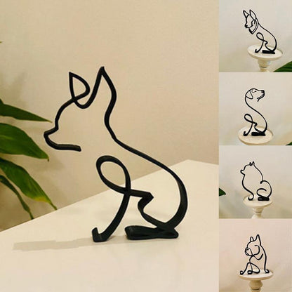 Lighteme Metal Dog & Cat Sculptures