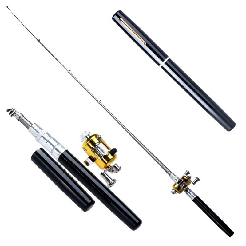 Lighteme Mini Telescopic Pocket Pen Fishing Rod + Reel