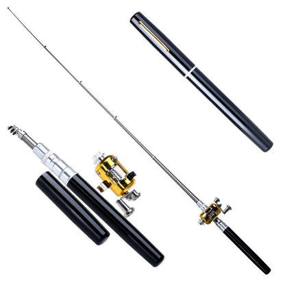 Lighteme Mini Telescopic Pocket Pen Fishing Rod + Reel