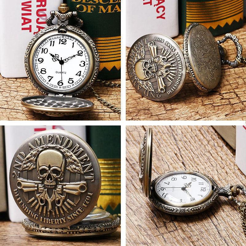 Lighteme Skull Design Pocket Watch