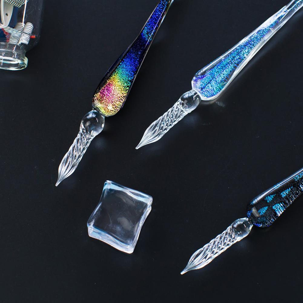 Lighteme Handcrafted crystal calligraphy pen and color set