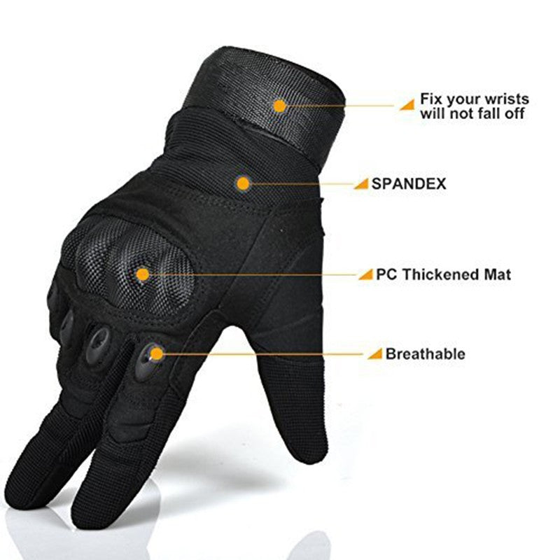 Full Finger Carbon Hard Knuckle Gloves.