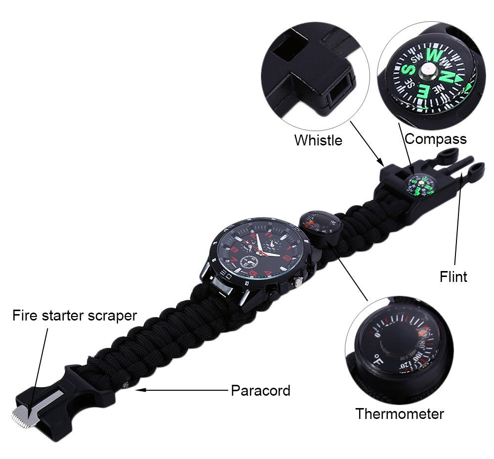 Lighteme Multifunction Survival Paracord Bracelet Watch