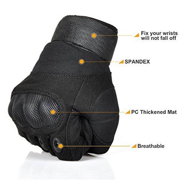 Full Finger Carbon Hard Knuckle Gloves.