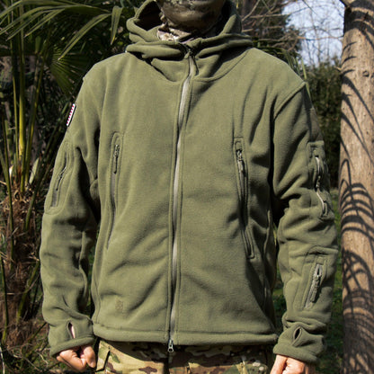 Lighteme Warm Fleece Hooded Tactical Military Jacket Coat