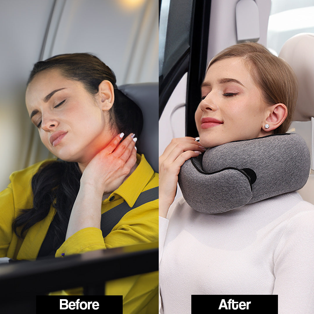 Lighteme ErgoComfort Travel Neck Pillow for Superior Support