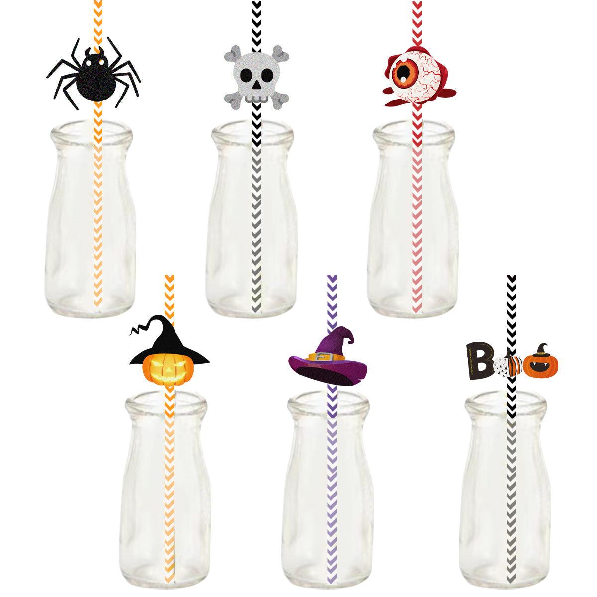 Lighteme 24pc Halloween Horror Paper Straws