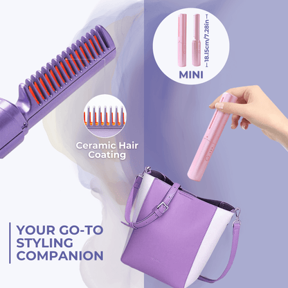 Lighteme 2-In-1 Mini Wireless Hair Straightener Comb