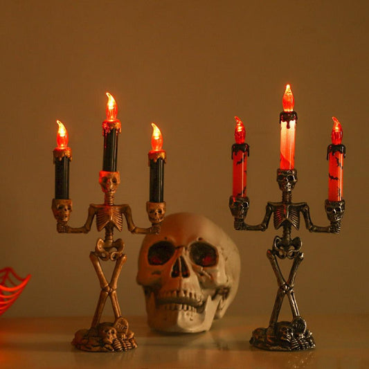 Lighteme Halloween Skeleton Candlestick with LED Lights | BUY 1 GET 1 FREE (2PCS)