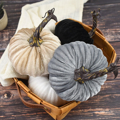 Lighteme Mini Velvet Halloween Pumpkins