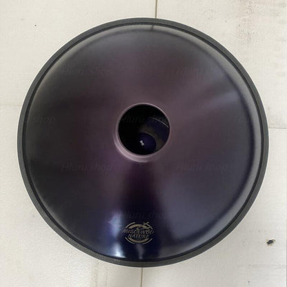 MiSoundofNature individuelle Handpan-Trommel, 22 Zoll, 9/9+2 Töne, F3, dorische Tonleiter, Schlaginstrument aus Edelstahl/nitriertem Stahl, erhältlich in 432 Hz und 440 Hz 