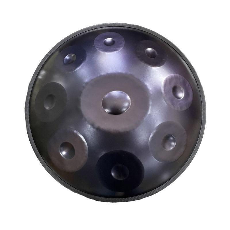 MiSoundofNature individuelle Handpan-Trommel, 22 Zoll, 9/9+2 Töne, F3, dorische Tonleiter, Schlaginstrument aus Edelstahl/nitriertem Stahl, erhältlich in 432 Hz und 440 Hz 