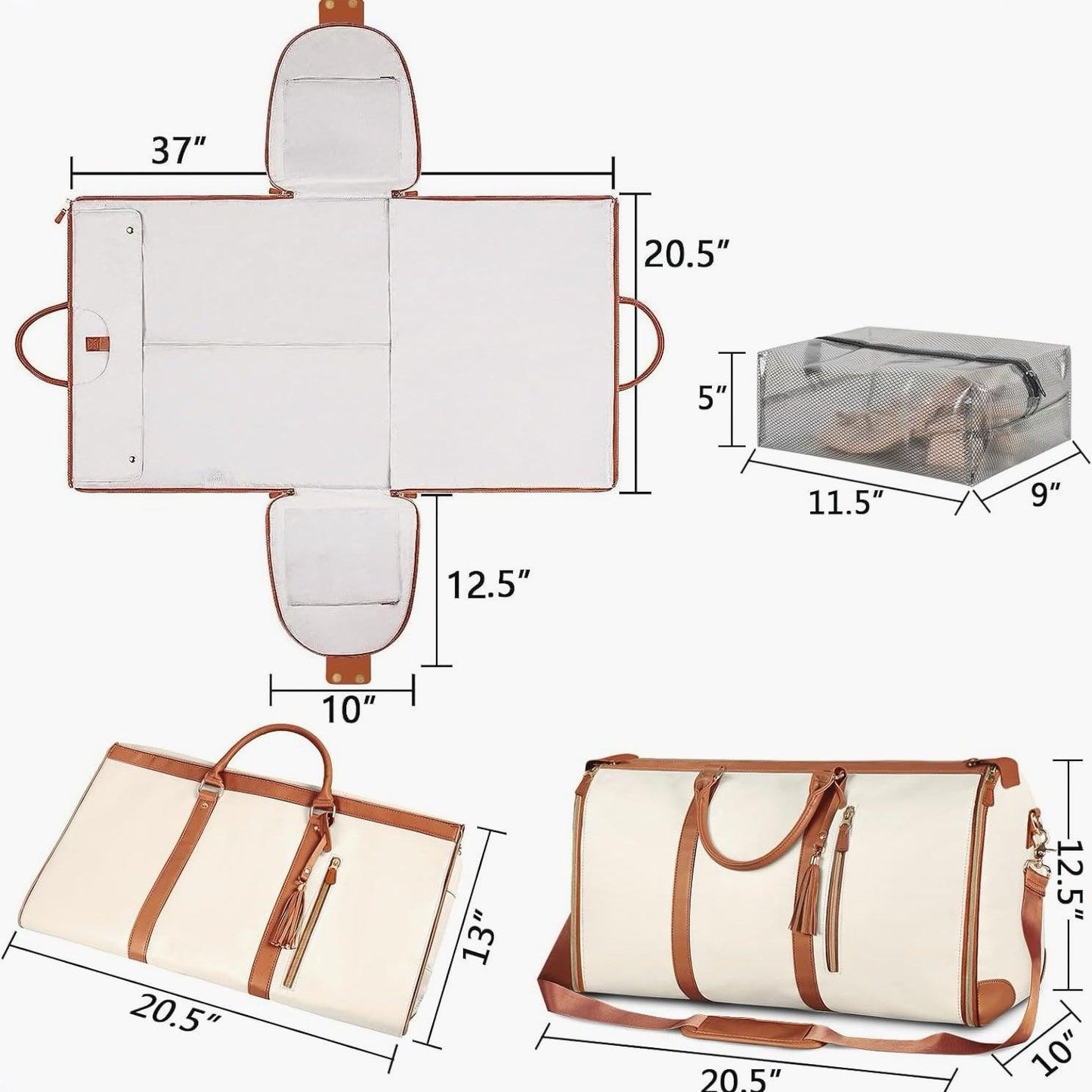 Lighteme Foldable wardrobe bag with multiple pockets