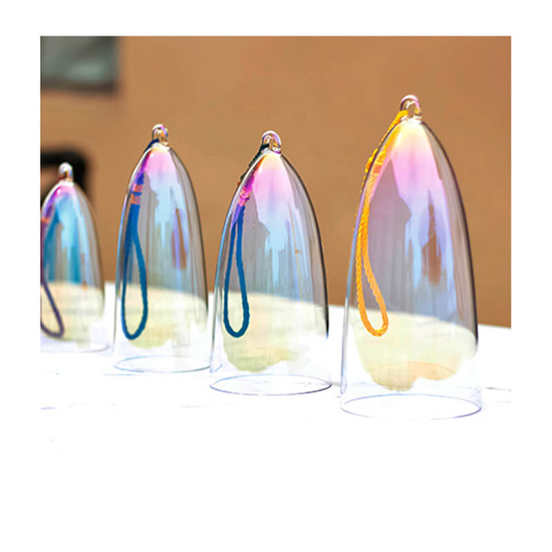 Lighteme Clear Rainbow Crystal Singing Bell Quartz Meditation Sound Bell
