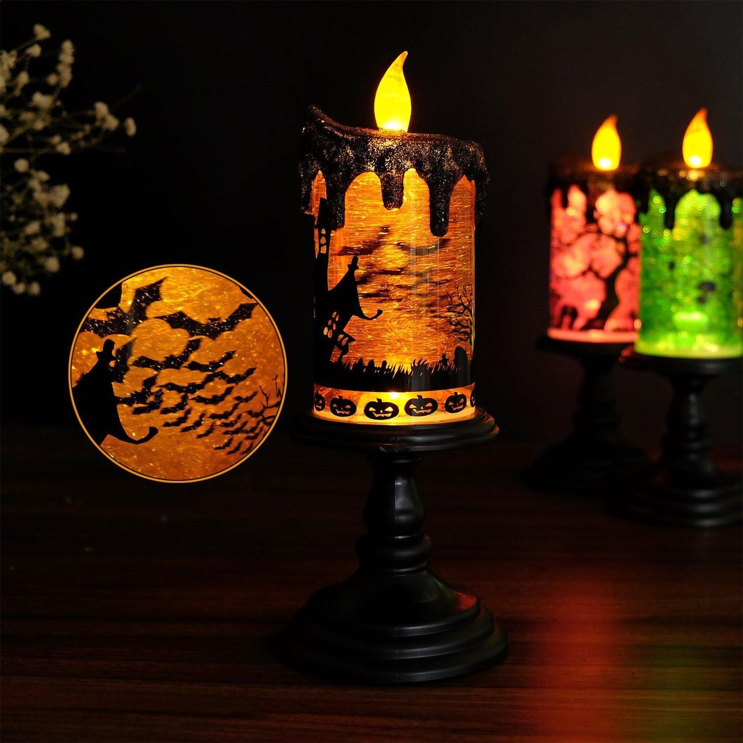 Lighteme Grand Glittering Halloween LED Candles