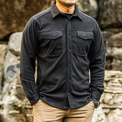 Lighteme Tactical Men's Long Sleeve Shirt, Stretch Fabric, Warm Jacket For Winter