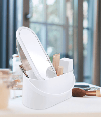 Lighteme Portable Makeup Box with LED Lighted Mirror