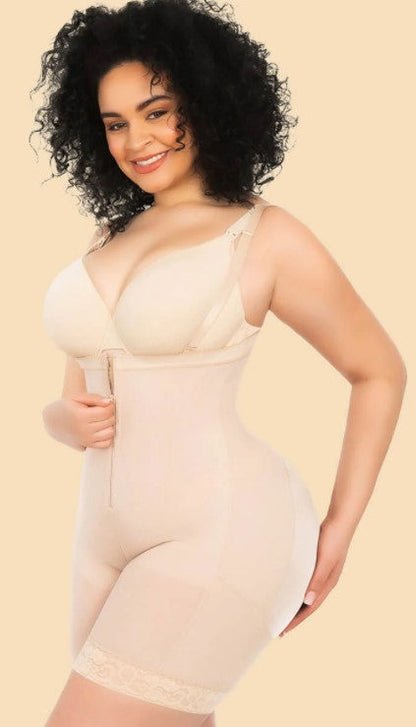 Lighteme Plus Size Slimming Zip Up Bodysuit with Butt Lifter