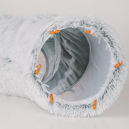 Lighteme 2 in 1 Round Cat Bed and Tunnel Toy