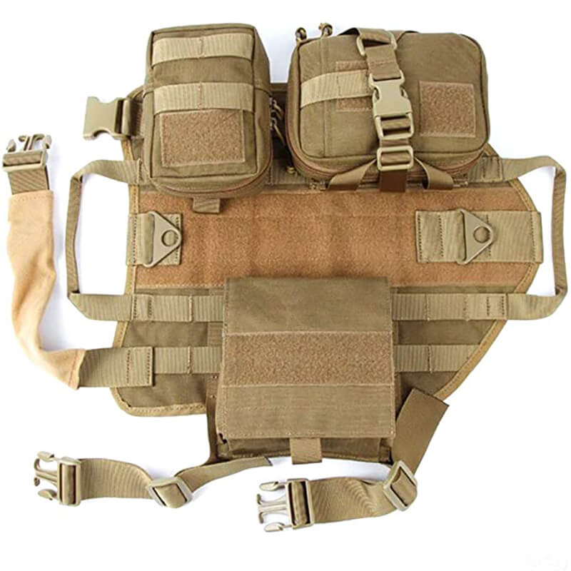 Lighteme 3 Colors Tactical Dog Harness Adjustable Military K9 Harness Vest with 3 Detachable Pouches Clearance