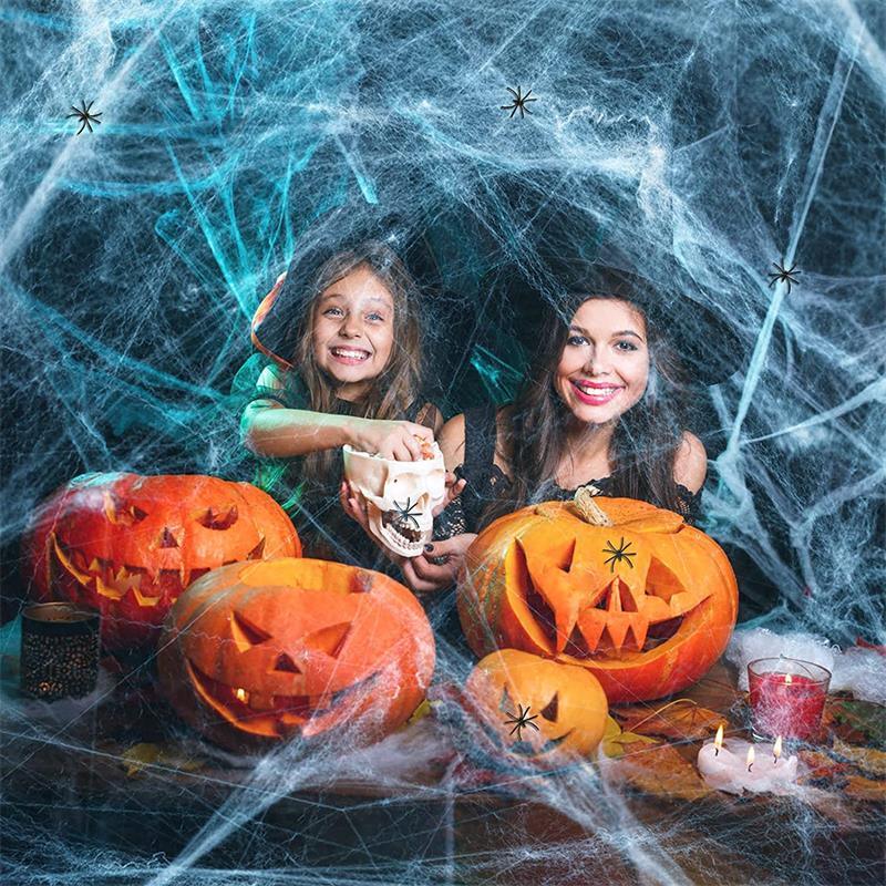 Lighteme Halloween Super Stretch Spider Web