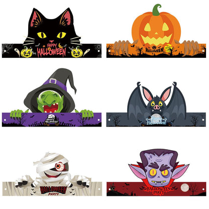 Lighteme 6pc Halloween Paper Hats or Headband Set