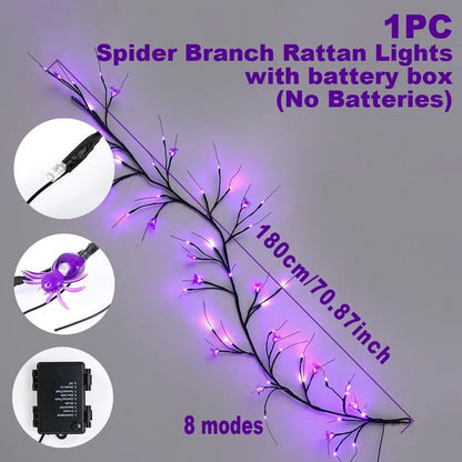 Lighteme Halloween Purple Spider Vine String Lights