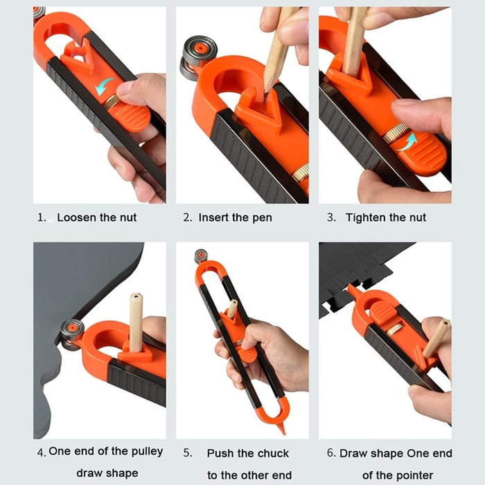 Lighteme Multi-Functional Contour Profile Gauge with Lock