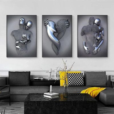 Lighteme Silver Canvas Paintings