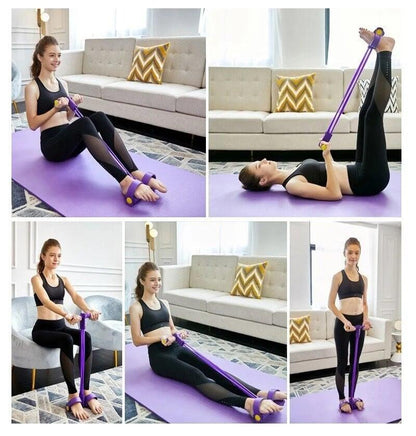 Lighteme Elastic Resistance Rower Set for Home Workouts