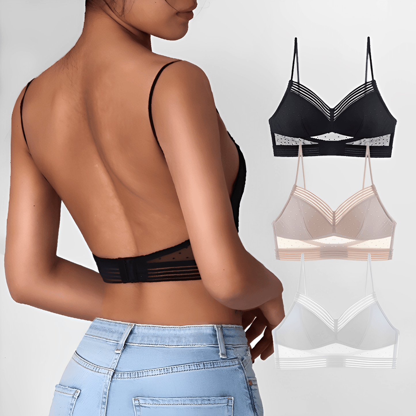 Lighteme 1+1 Free | Backless Bra Good companion for backless dresses