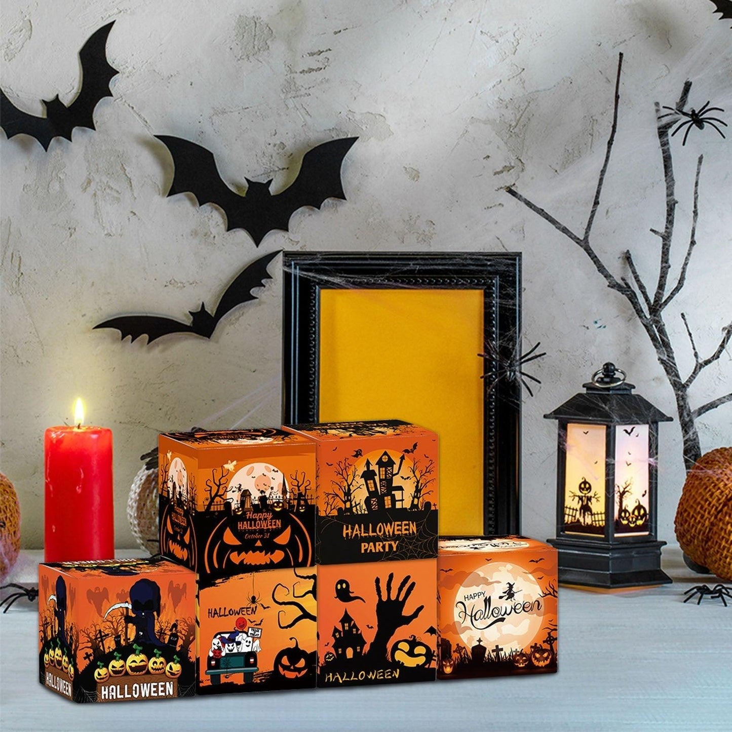 Lighteme 12pcs Halloween Gift Bags for Candy & Treat Packaging