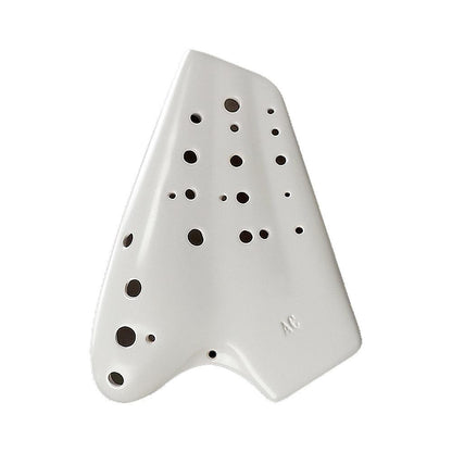 Classic Solid Color Triple Chamber Ocarina Natural Matte Alto C Clay Ocarina Instrument - HLURU.SHOP