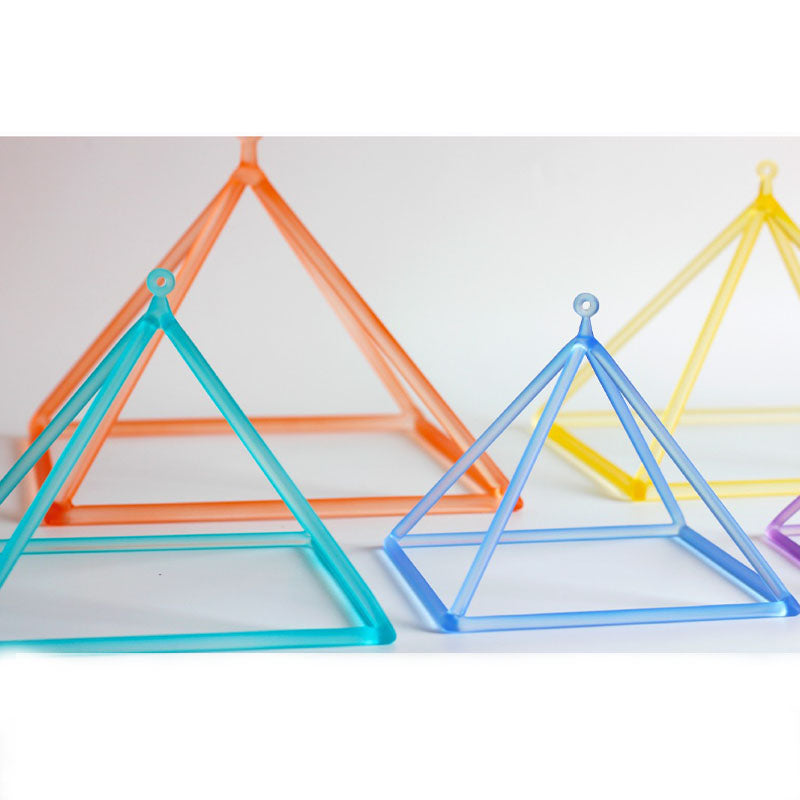 Lighteme Crystal Singing Pyramid Set 3"-14" Quartz Triangle Sound Healing Chakra Instrument