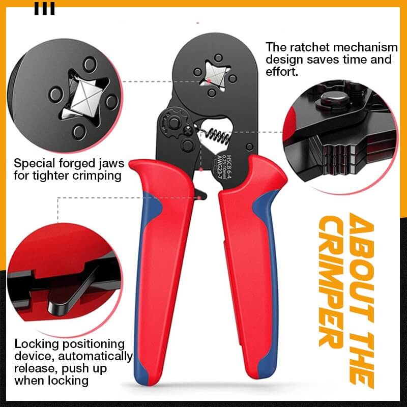 Lighteme Ratchet Tubular Terminal Wire Crimpers Set