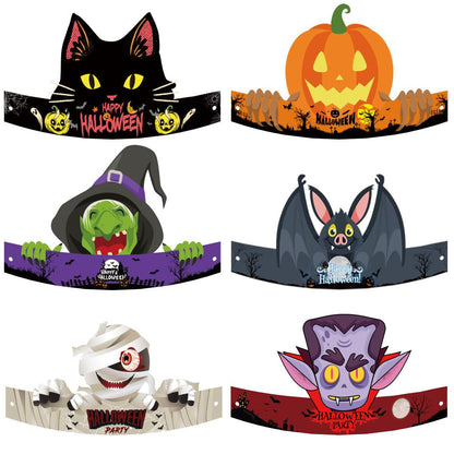 Lighteme 6pc Halloween Paper Hats or Headband Set