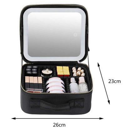 Lighteme Cosmetic Bag with Mirror & USB Port