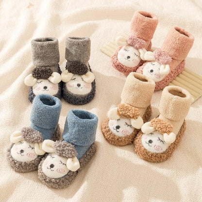 Lighteme Baby Boots cartoon plush cotton toddler shoes