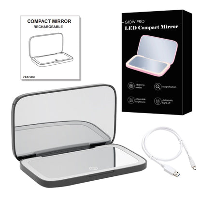 Lighteme Mini LED 10x Magnifying Cosmetic Mirror with different light settings, USB chargeable