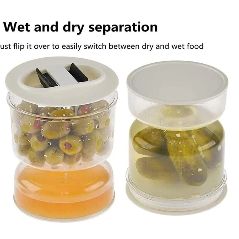 Lighteme Pickle and Olives Jar Container with Strainer