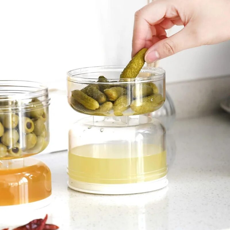 Lighteme Pickle and Olives Jar Container with Strainer