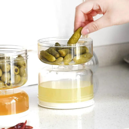 Lighteme Pickle and Olives Jar Container with Strainer