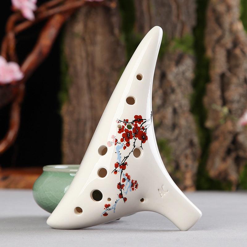 Dragon Tooth Ocarina 12 Hole Painted Ocarina Alto C Playing Wind Instrument - HLURU.SHOP