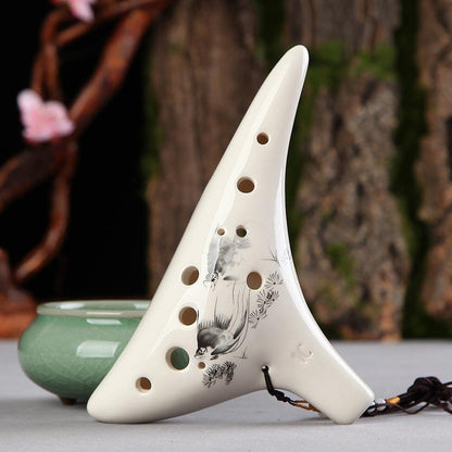 Dragon Tooth Ocarina 12 Hole Painted Ocarina Alto C Playing Wind Instrument - HLURU.SHOP