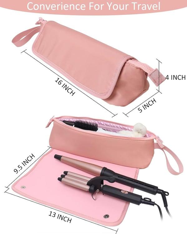 Lighteme Hair Tools Travel Bag with Heat-Resistant Mat