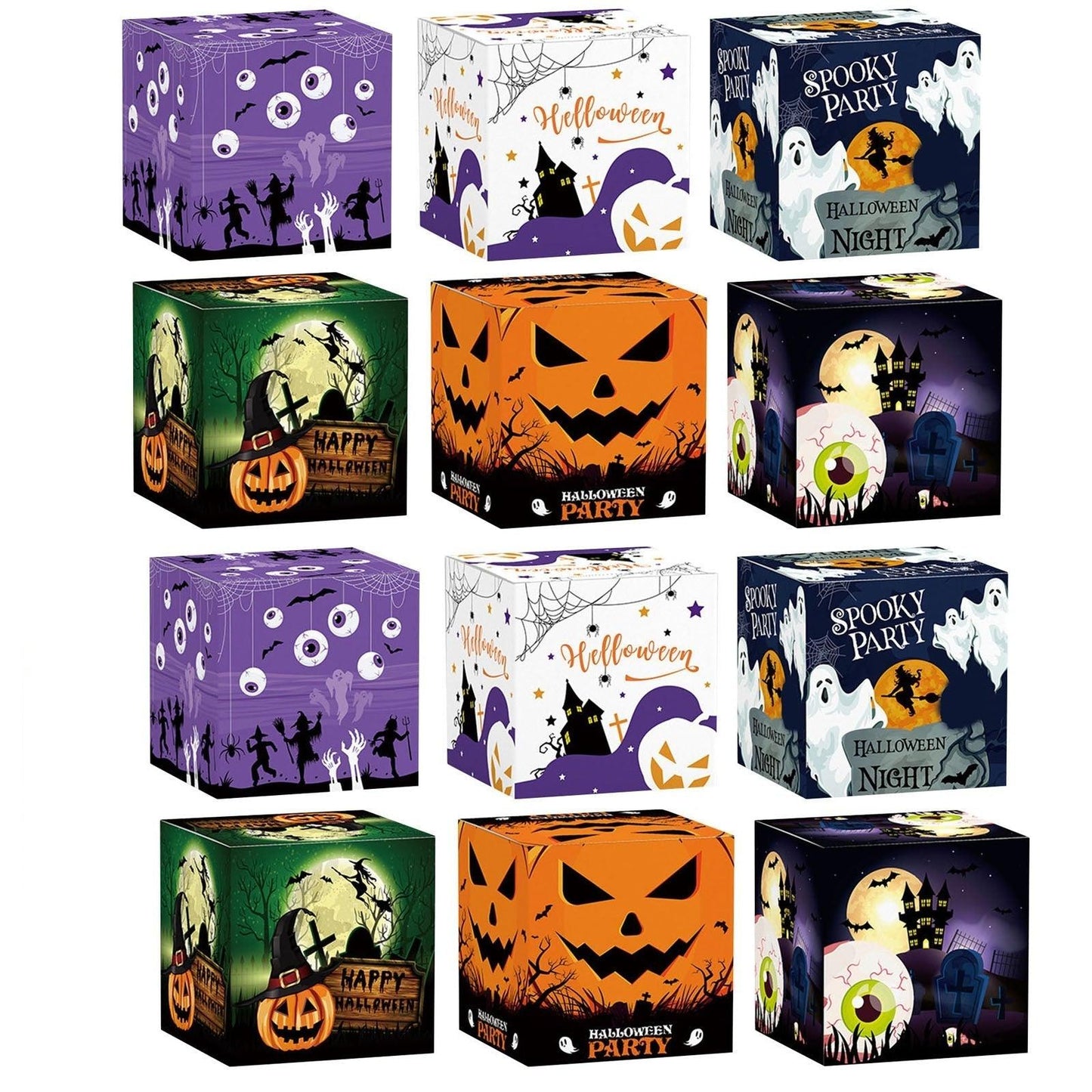 Lighteme 12pcs Halloween Gift Bags for Candy & Treat Packaging