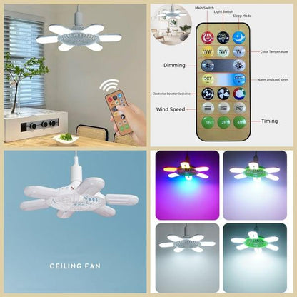 Lighteme 2 in 1- 6 Light Foldable Fan