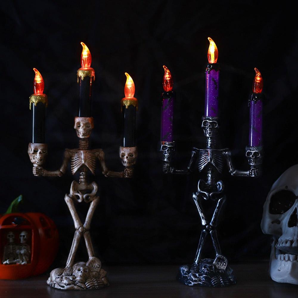 Lighteme Halloween Skeleton Candlestick with LED Lights | BUY 1 GET 1 FREE (2PCS)