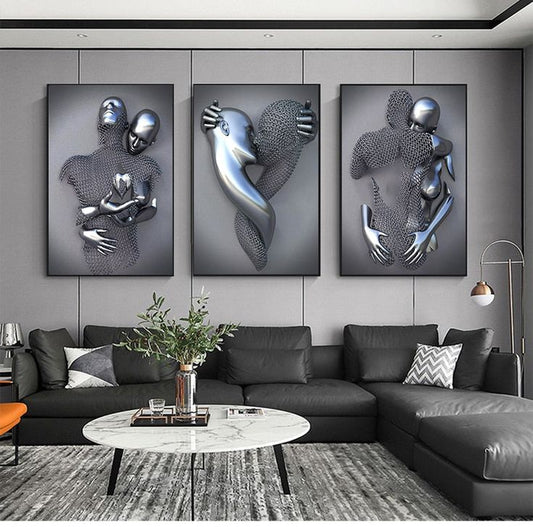 Lighteme Silver Canvas Paintings